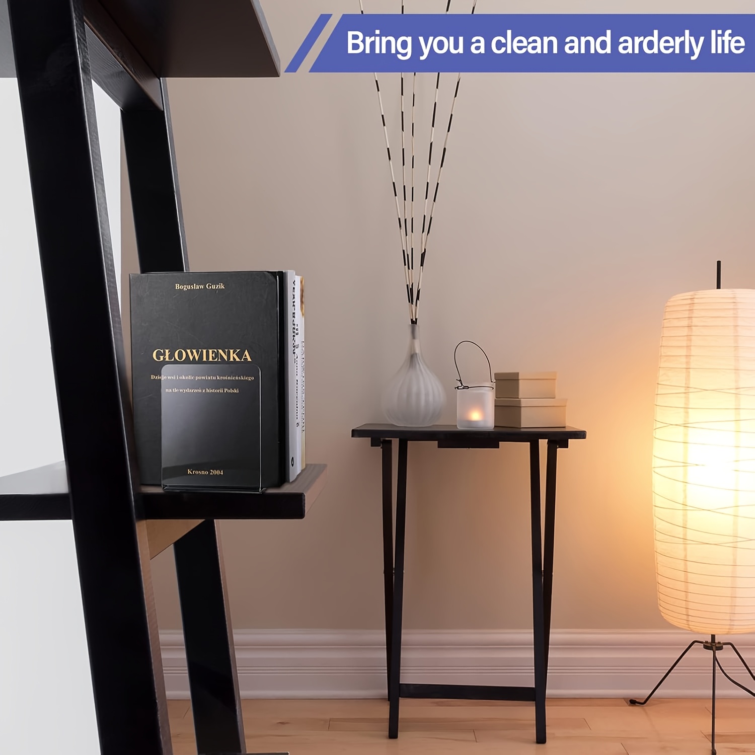 Clear Acrylic Book Stand Holder - ที่คั่นหนังสืออะคริลิกใส 8 ชิ้น รูปตัวแอล สำหรับวางบนโต๊ะ เหมาะสำหรับใช้ในบ้าน
