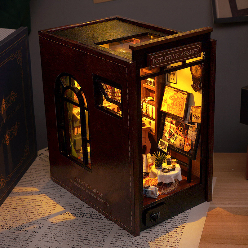 ชุดประกอบโมเดลบ้านหนังสือ DIY  - Diy Wooden Book Nook Kit Shelf Insert บทวิจารณ์และราคา